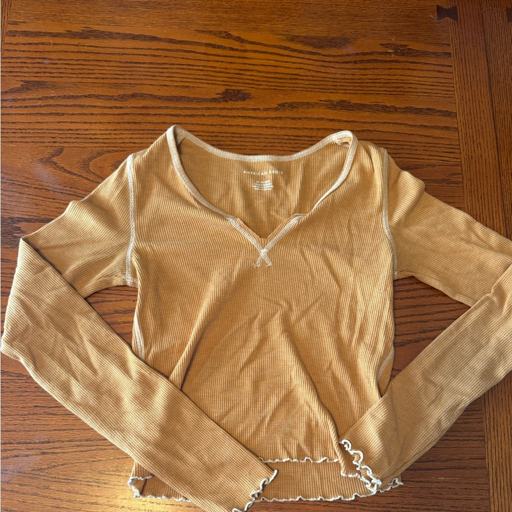 Women's Tan Long Sleeve Top